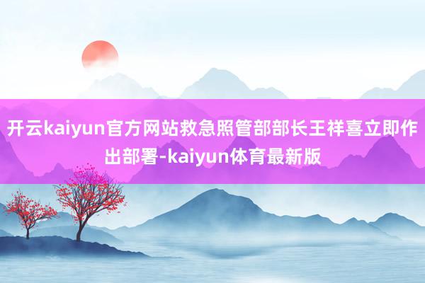开云kaiyun官方网站救急照管部部长王祥喜立即作出部署-kaiyun体育最新版