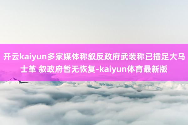 开云kaiyun多家媒体称叙反政府武装称已插足大马士革 叙政府暂无恢复-kaiyun体育最新版