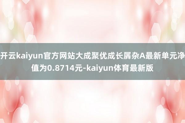 开云kaiyun官方网站大成聚优成长羼杂A最新单元净值为0.8714元-kaiyun体育最新版