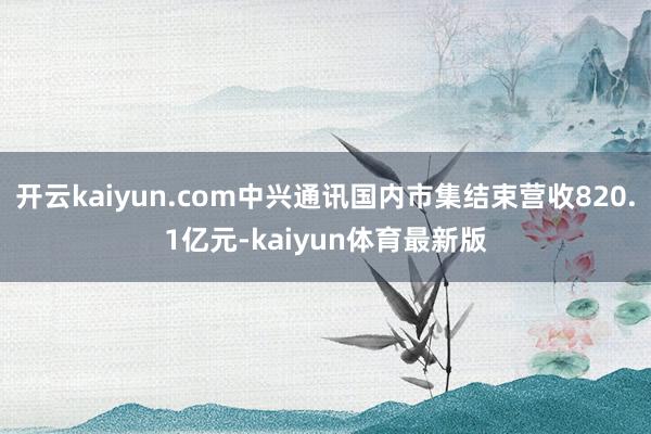 开云kaiyun.com中兴通讯国内市集结束营收820.1亿元-kaiyun体育最新版
