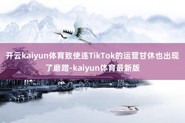 开云kaiyun体育致使连TikTok的运营甘休也出现了磨蹭-kaiyun体育最新版
