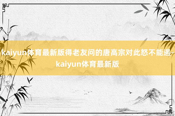 kaiyun体育最新版得老友问的唐高宗对此怒不能遏-kaiyun体育最新版