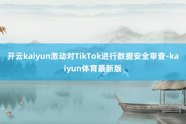 开云kaiyun激动对TikTok进行数据安全审查-kaiyun体育最新版