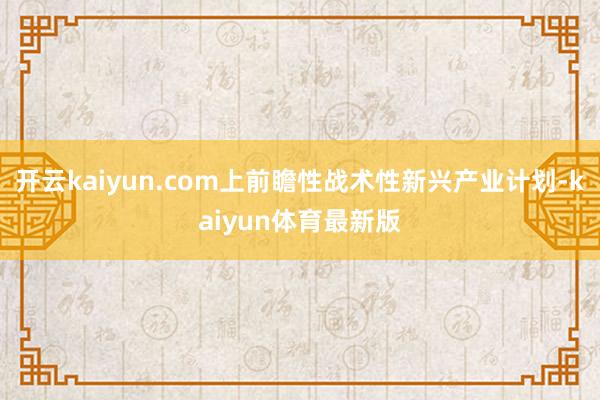 开云kaiyun.com上前瞻性战术性新兴产业计划-kaiyun体育最新版
