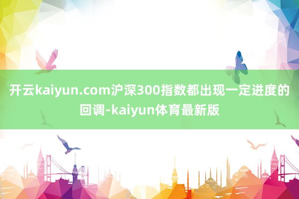 开云kaiyun.com沪深300指数都出现一定进度的回调-kaiyun体育最新版