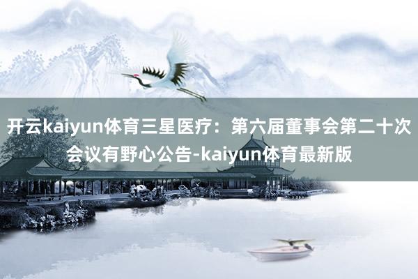 开云kaiyun体育三星医疗：第六届董事会第二十次会议有野心公告-kaiyun体育最新版