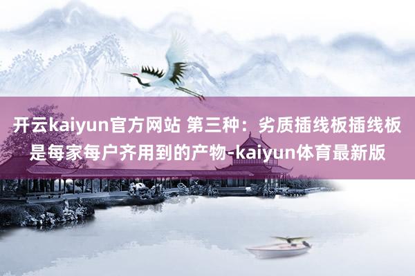 开云kaiyun官方网站 第三种：劣质插线板插线板是每家每户齐用到的产物-kaiyun体育最新版