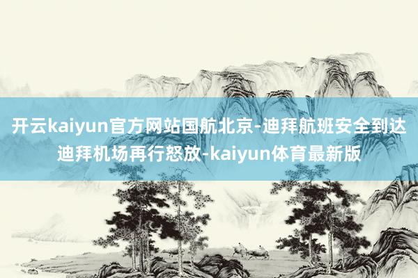 开云kaiyun官方网站国航北京-迪拜航班安全到达迪拜机场再行怒放-kaiyun体育最新版