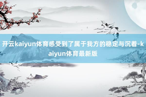 开云kaiyun体育感受到了属于我方的稳定与沉着-kaiyun体育最新版