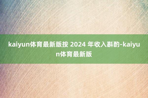 kaiyun体育最新版按 2024 年收入斟酌-kaiyun体育最新版